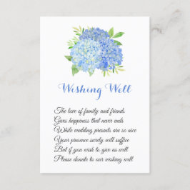 Cartão De Informações Watercolor Blue Hydrangea Casamento Wishing Bem