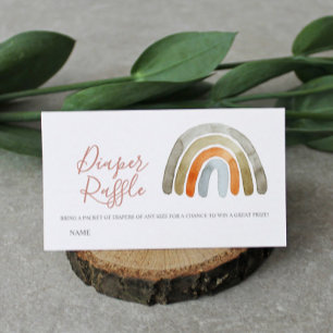 Cartão De Informações Watercolor Boho Chá de fraldas Arco-Íris Fralda 