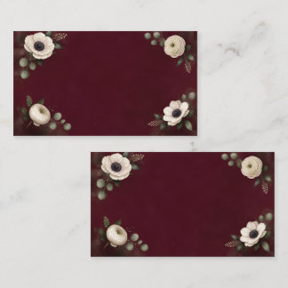 Cartão De Informações Watercolor Burgundy Wedding Enclosure Card