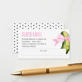Cartão De Informações Watercolor Dill Pickle Baby Shower Diaper Raffle