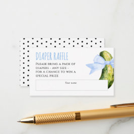 Cartão De Informações Watercolor Dill Pickle Baby Shower Diaper Raffle