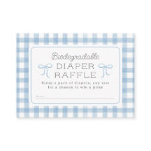 Watercolor Gingham Baby Blue Fralda Raffle