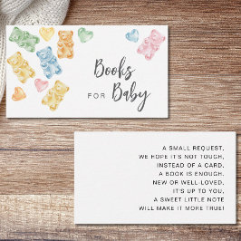 Cartão De Informações Watercolor Gummy Bears Baby Shower Books For Baby