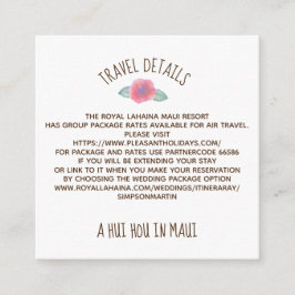 Cartão De Informações Watercolor Hibiscus Maui Weding