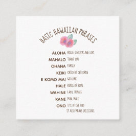 Cartão De Informações Watercolor Hibiscus Maui Weding