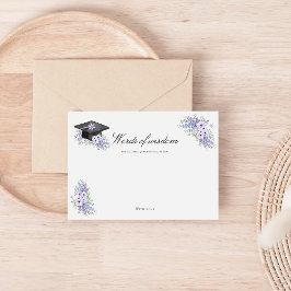 Cartão De Informações Watercolor Lavender Purple Floral Graduate advice