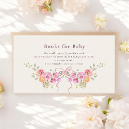 Cartão De Informações Watercolor pastel  Flower Baby Book Shower Request