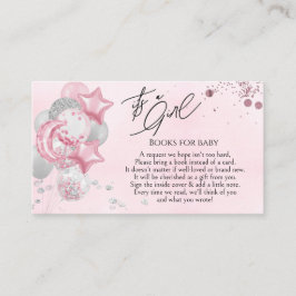 Cartão De Informações Watercolor Pink Balloons Its A Girl Books for Baby