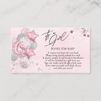 Cartão De Informações Watercolor Pink Balloons Its A Girl Books for Baby