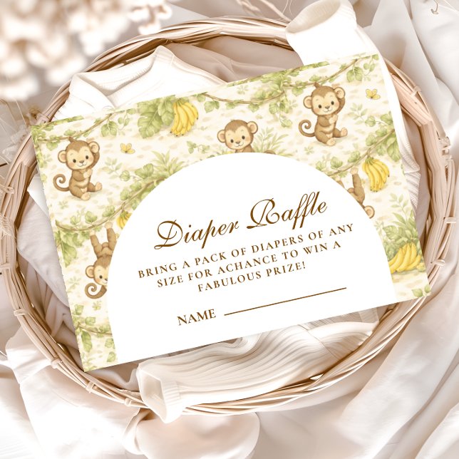 Cartão De Informações Watercolor Safari Animals Diapper Raffle (Criador carregado)