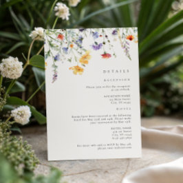 Cartão De Informações Watercolor Wildflower Wedding Details