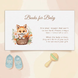 Cartão De Informações Watercolor Woodland Fox Florals Books for Baby