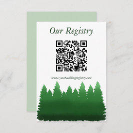 Cartão De Informações Watercolor Woodland Pines, Registro de Casamentos