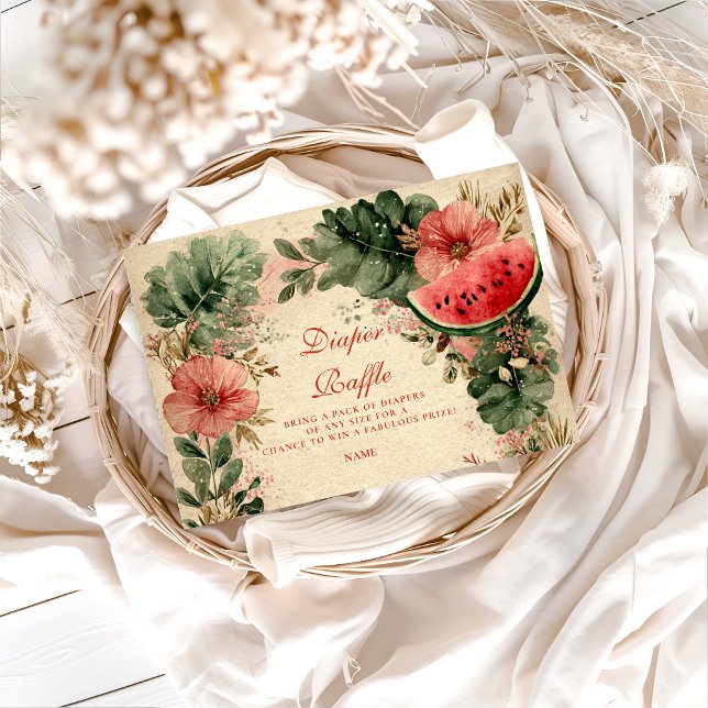 Cartão De Informações Watermelon Botanical Garden Diapper Raffle  (Criador carregado)