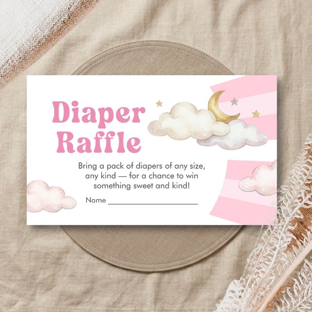 Cartão De Informações We are Over the Moon Baby Shower Diaper Raffle (Over the Moon Baby Shower Diaper Raffle)