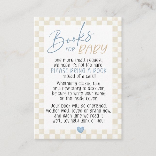 Cartão De Informações We Can Bearly Wait Books for Baby Boy Shower (Frente)