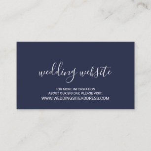 Cartão De Informações Web site náutico do casamento dos azuis marinhos