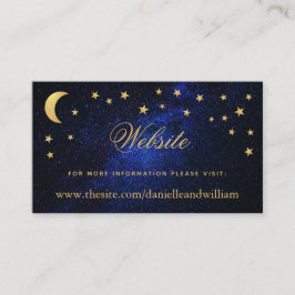 Cartão De Informações Website de Casamento Celestial Dourado Stars and M