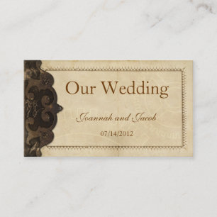 Cartão De Informações Website de Casamento Vitoriano Leather Steampunk