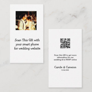 Cartão De Informações WEBSITE QR WEDDING adicionar data do nome fotônico