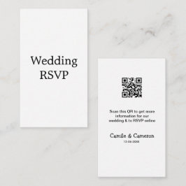 Cartão De Informações WEBSITE QR WEDDING adicionar data do nome fotônico