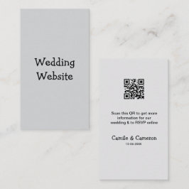 Cartão De Informações WEBSITE QR WEDDING adicionar data do nome fotônico