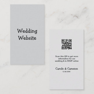 Cartão De Informações WEBSITE QR WEDDING adicionar data do nome fotônico