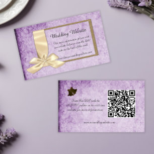 Cartão De Informações Website Romântico Rustic Violet Wedding