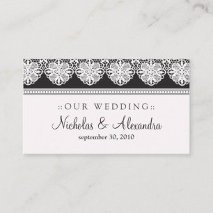 Cartão De Informações Website Vintage Lace Ebony Casamento