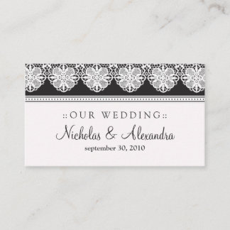 Cartão De Informações Website Vintage Lace Ebony Casamento
