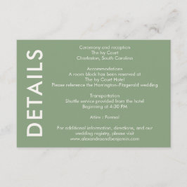 Cartão De Informações Wedding Botanical Vintage | Elegant Curated Detail