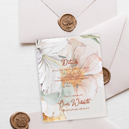 Cartão De Informações Wedding Details Card | Blush Peach Floral