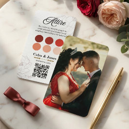 Cartão De Informações Wedding Dress Code Color Palette QR Code Photo 
