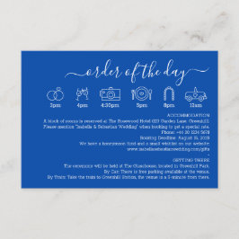 Cartão De Informações Wedding Formal Cobalt Blue Detail Order Of The Day