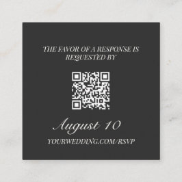 Cartão De Informações Wedding RSVP QR Code Illustrated Locket Monogram