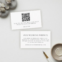 Cartão De Informações Wedding Website QR Code Modern Minimalist Simple