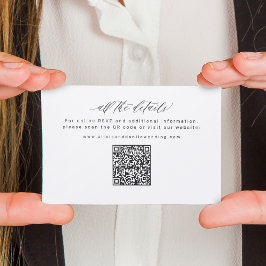 Cartão De Informações Wedding Website QR Code online RSVP wedding