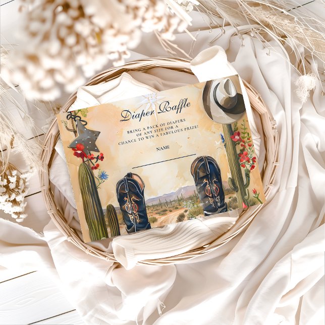 Cartão De Informações Western Cowboy Boots Diapper Raffle (Criador carregado)