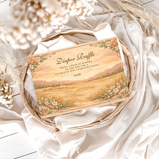 Cartão De Informações Western Desert Wildflower Diapper Raffle  (Criador carregado)