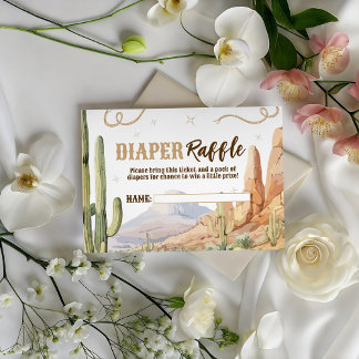 Cartão De Informações Western Diaper Raffle Ticket