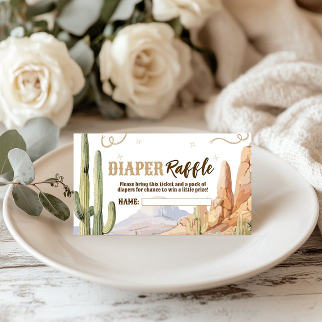 Cartão De Informações Western Diaper Raffle Ticket (Criador carregado)