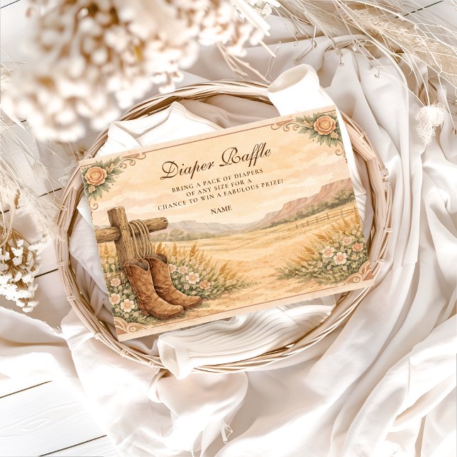 Cartão De Informações Western Saddle Desert Diapper Raffle  (Criador carregado)