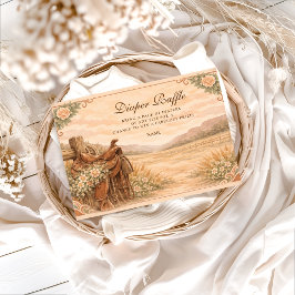 Cartão De Informações Western Saddle Wildflower Diapper Raffle