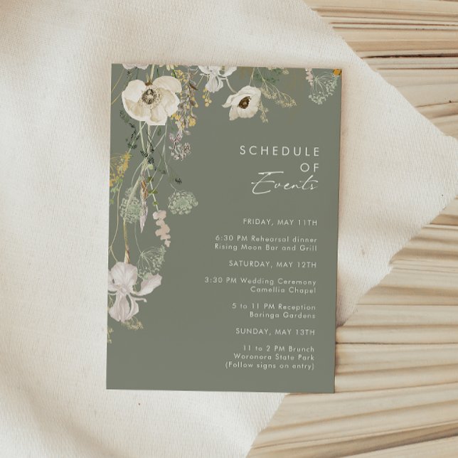 Cartão De Informações Whimsic Wildflower | Calendário de eventos (Criador carregado)