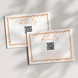 Cartão De Informações Whimsical Citrus Orange QR Code Wedding Details