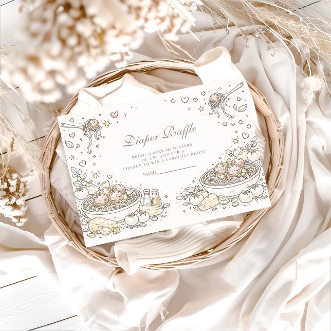 Cartão De Informações Whimsical Doodle Little Meatball Diapper Raffle (Criador carregado)