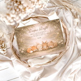 Cartão De Informações Whimsical Forest Friends Diapper Raffle