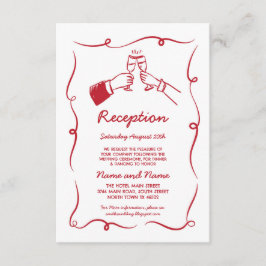 Cartão De Informações Whimsical Ilustrado Desenhado à Mão de recepção de