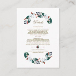 Cartão De Informações Whimsical Leafy Berries Wreath