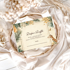 Cartão De Informações Whimsical Safari Welcome Diapper Raffle